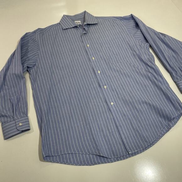 VTG Brooks Brothers Shirt Mens 15.5 3 Button Down Blue Traditional Fit USA Made - Picture 2 of 7